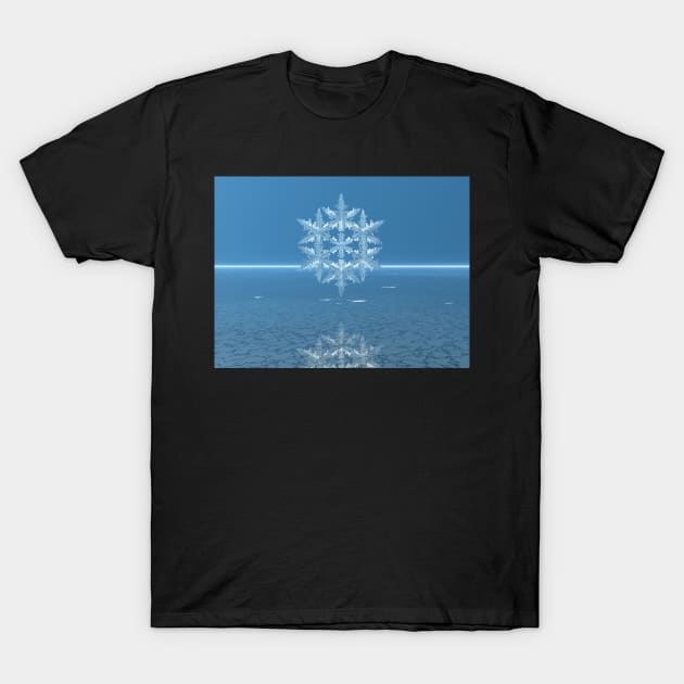 Fractal Snow Crystal on an Icy Sea T-Shirt by sciencenotes